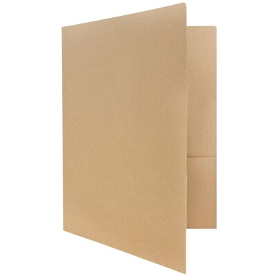 JAM Paper® Premium Matte Colored Cardstock Two-Pocket Presentation Folders, Brown Kraft Bag Recycled, 6/Pack (5166617481D)