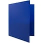 JAM Paper POP 2-Pocket Plastic Portfolio Folder, Deep Blue, 6/Pack (382Ebud)