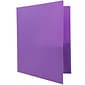 JAM Paper POP Two-Pocket Plastic Folders, Purple, 6/Pack (382Epud)