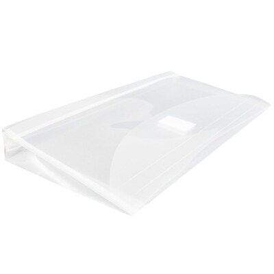 JAM Paper® #10 Plastic Envelopes with Hook & Loop Closure, 1" Expansion, 5.25" x 10", Clear Poly, 12/pack (921V1CL)