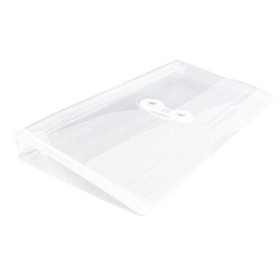 JAM Paper® #10 Plastic Envelopes with Button and String Tie Closure, 5 1/4 x 10, Clear Poly, 12/pack (921B1CL)