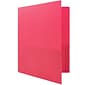 JAM Paper POP Two-Pocket Plastic Folders, Pink, 6/Pack (383Efud)