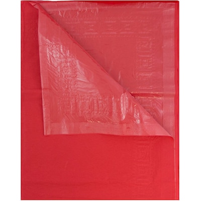 JAM Paper® Paper Table Cover with Plastic Lining, Red Tablecloth, Sold Individually (291323336)