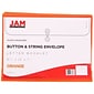 JAM Paper® Plastic Envelopes with Button and String Tie Closure, Letter Booklet, 9.75 x 13, Orange Poly, 12/pack (218B1OR)