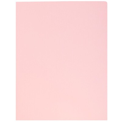 JAM Paper® Premium Matte Colored Cardstock Two-Pocket Presentation Folders, Baby Pink, 6/Pack (28876675D)