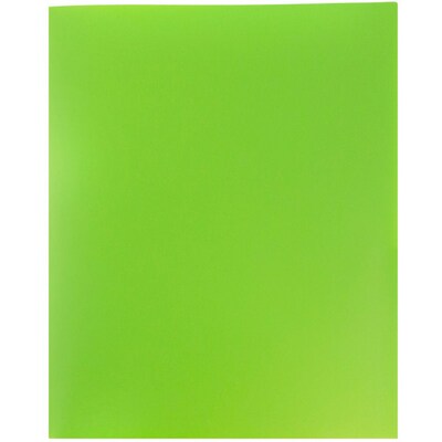 JAM Paper 2-Pocket PlasticFolders, Lime Green, 6/Pack (382Eligrd)