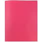 JAM Paper POP Two-Pocket Plastic Folders, Pink, 6/Pack (383Efud)