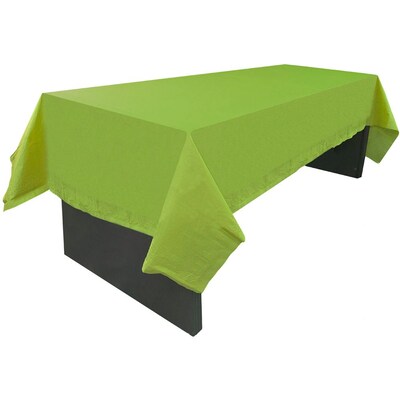 JAM Paper® Paper Table Cover with Plastic Lining, Lime Green Tablecloth, Sold Individually (291323333)