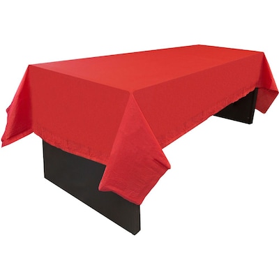 JAM Paper® Paper Table Cover with Plastic Lining, Red Tablecloth, Sold Individually (291323336)