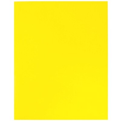 JAM Paper® Laminated Two-Pocket Glossy Presentation Folders, Yellow, 6/Pack (385GYEA)