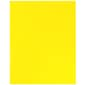 JAM Paper® Laminated Two-Pocket Glossy Presentation Folders, Yellow, Bulk 50/Box (385GYEC)