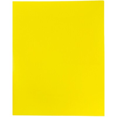 JAM Paper POP 2-Pocket Plastic Folder, Yellow, 96/Pack (382EYEB)