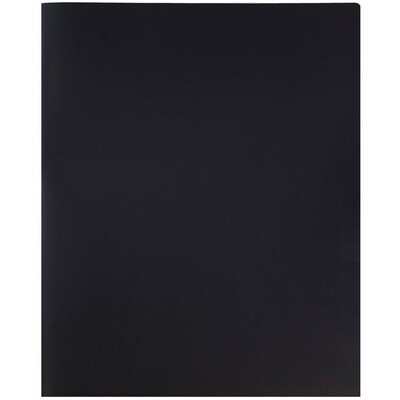 JAM Paper POP Two-Pocket Plastic Folders, Black, 96/Pack (382EBLB)