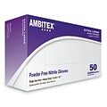 Ambitex® Disposable Gloves, 8 mil Nitrile, Extra Large, Blue, Powder-Free, 50/Bx