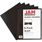 JAM Paper Glossy 2-Pocket Portfolio Folder, Black, 6/Pack (385Gbla)