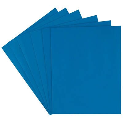 JAM Paper Glossy 2-Pocket Portfolio Folder, Blue, 6/Pack (385Gbua)