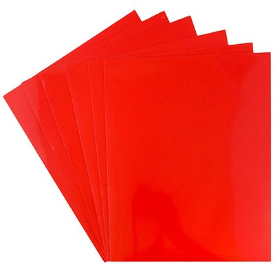 JAM Paper Glossy 2-Pocket Portfolio Folder, Red, 6/Pack (385Grea)