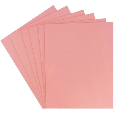 JAM Paper® Laminated Two-Pocket Glossy Presentation Folders, Baby Pink, 6/Pack (31225348U)