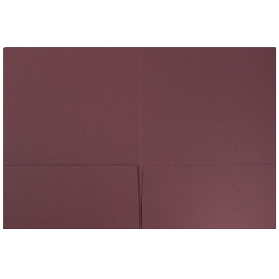 JAM Paper® Premium Matte Colored Cardstock Two-Pocket Presentation Folders, Burgundy, 6/Pack (166628527B)