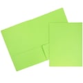 JAM Paper® Premium Matte Colored Cardstock Two-Pocket Presentation Folders, Lime Green, 6/Pack (166628529B)