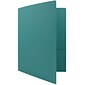 JAM Paper® Premium Matte Colored Cardstock Two-Pocket Presentation Folders, Teal Blue, Bulk 100/Box (166628274C)