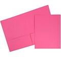 JAM Paper® Premium Matte Colored Cardstock Two-Pocket Presentation Folders, Magenta Pink, 6/Pack (166628273B)
