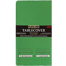 JAM Paper® Paper Table Cover with Plastic Lining, Green Tablecloth, Sold Individually (291329699)