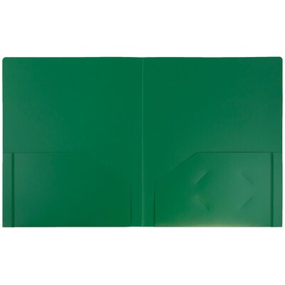 JAM Paper Heavy Duty 2-Pocket Folder, Green, 6/Pack (383hgrd)