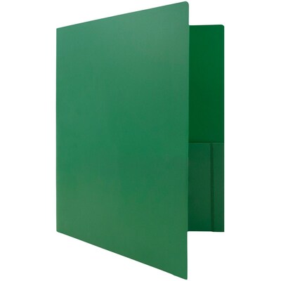 JAM Paper Heavy Duty 2-Pocket Folder, Green, 6/Pack (383hgrd)