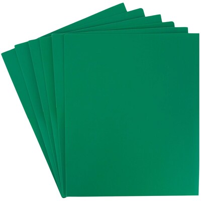 JAM Paper Heavy Duty 2-Pocket Folder, Green, 6/Pack (383hgrd)