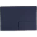 JAM Paper Premium Matte Colored Cardstock Two-Pocket Presentation Folders, Navy Blue, 100/Box (16662