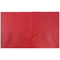 JAM Paper POP 2-Pocket Plastic Presentation Folder, Red, 6/Pack (382EREDD)