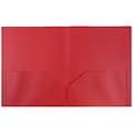 JAM Paper POP 2-Pocket Plastic Presentation Folder, Red, 96/Pack (382EREDB)