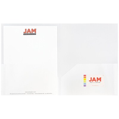 JAM Paper POP 2-Pocket Plastic Presentation Folder, Clear, 6/Pack (382ECLDD)