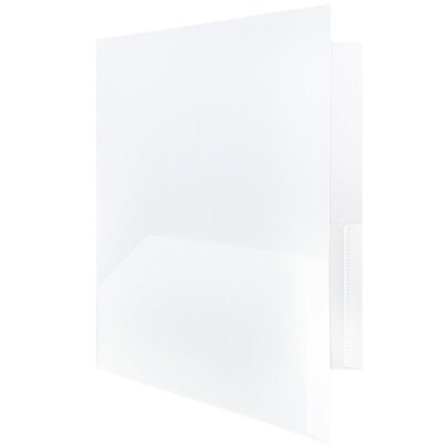 JAM Paper POP 2-Pocket Plastic Presentation Folder, Clear, 6/Pack (382ECLDD)