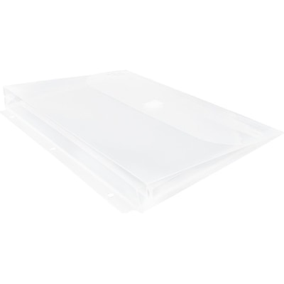 JAM Paper® Plastic 3 Hole Punch Binder Envelopes, Hook & Loop Closure, 1" Expansion, Clear, 12/Pack