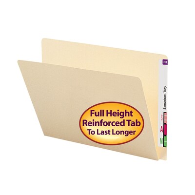 Smead Heavy Duty End Tab File Folder, Straight-Cut Extended Tab, Letter Size, Manila, 100/Box (24250)