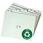 Smead® 100% Recycled Pressboard 5-Tab Filing Guides, Plain Tab (A-Z), Letter, Gray/Green, 25/St (50376)