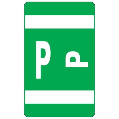 Smead® Alpha-Z Color-Coded Second Letter P Labels, 10 Labels Per Sheet, Dark Green, 1H x 1 5/8W,