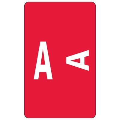 Smead AlphaZ ACCS Color-Coded Alphabetic Labels, A, Label Sheet, Red, 100/Pk (67171)