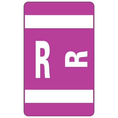 Smead® Alpha-Z Color-Coded Second Letter "R" Labels, 10 Labels Per Sheet, Purple, 1"H x 1 5/8"W, 100 Labels/Pk