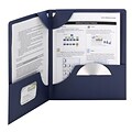 Smead Lockit Two-Pocket File Folder, Letter Size, Dark Blue, 25 per Box (87970)