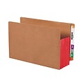 Smead 30% Recycled Heavyweight Reinforced File Pocket, 5 1/4 Expansion, Legal Size, Red, 10/Box (74696)