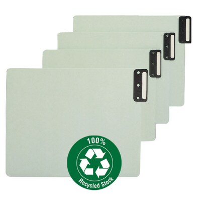 Smead® End Tab 100% Recycled Pressboard Guides; Vertical Metal Tab (Blank), Extra Wide Letter Size, Gray/Green (61635), 50/Box