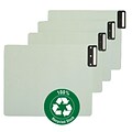 Smead® End Tab 100% Recycled Pressboard Guides; Vertical Metal Tab (Blank), Extra Wide Letter Size, Gray/Green (61635), 50/Box