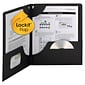 Smead® Lockit™ Two-Pocket Folders, Black, 9 3/4"W x 11 1/2"H, 25/Pk