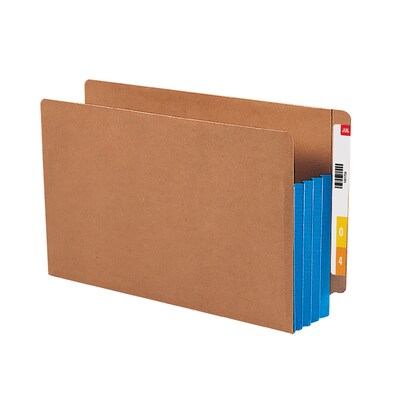 Smead 30% Recycled Heavyweight Reinforced File Pocket, 3 1/2 Expansion, Legal Size, Blue, 10/Box (7