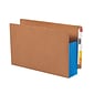 Smead 30% Recycled Heavyweight Reinforced File Pocket, 3 1/2" Expansion, Legal Size, Blue, 10/Box (74679)
