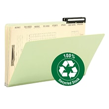 Smead Heavy Duty Pressboard Mortgage File Folder, 2/5 Cut Right Position Flat Metal Tab, Legal Size,