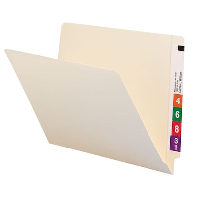 Smead End Tab 100% Recycled File Folder, Shelf-Master Reinforced Straight-Cut Tab, Letter Size, Manila, 100/Box (24160)